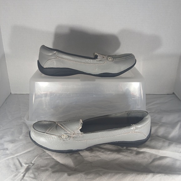 Dr Scholls Womens Gray Leather Loafers EB6-06 Comfort Slip On Shoes 8.5W - Picture 2 of 9